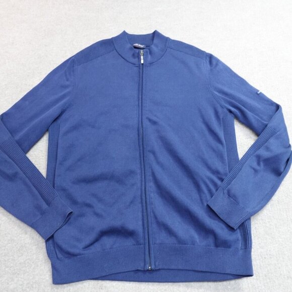 Saint James Sweater Large Blue Full Zip Solid - Picture 1 of 9